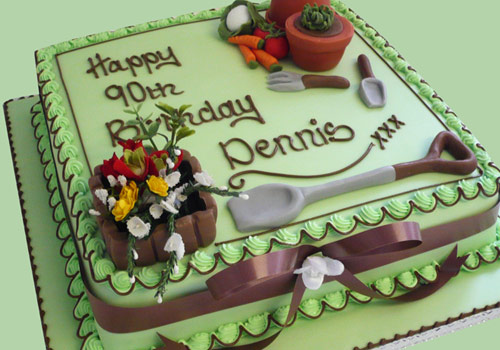 Gardening themed 90th Birthday Cake